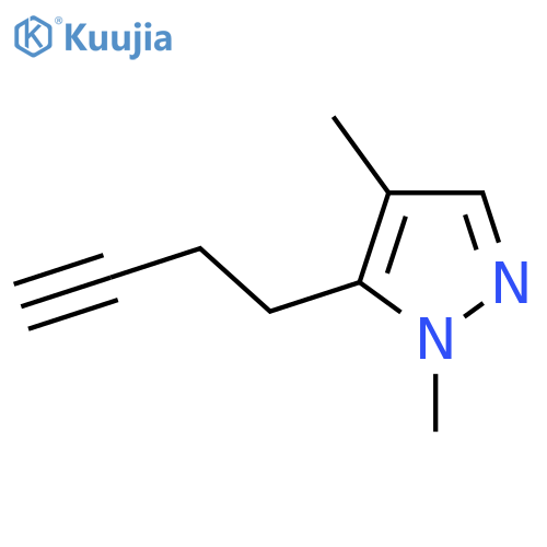 5-(but-3-yn-1-yl)-1,4-dimethyl-1H-pyrazole structure