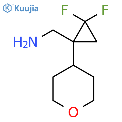 2,2-difluoro-1-(oxan-4-yl)cyclopropylmethanamine structure