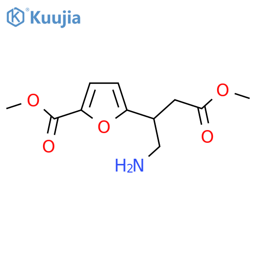 methyl 5-(1-amino-4-methoxy-4-oxobutan-2-yl)furan-2-carboxylate structure