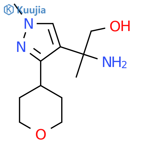 2-amino-2-1-methyl-3-(oxan-4-yl)-1H-pyrazol-4-ylpropan-1-ol structure