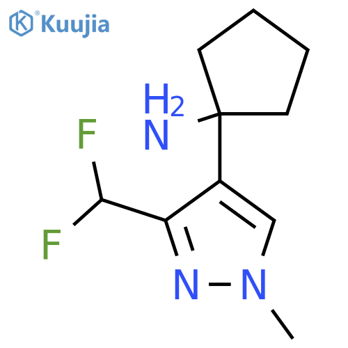 1-3-(difluoromethyl)-1-methyl-1H-pyrazol-4-ylcyclopentan-1-amine structure