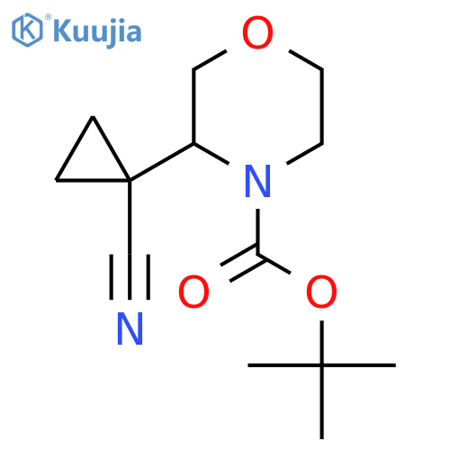 tert-butyl 3-(1-cyanocyclopropyl)morpholine-4-carboxylate structure