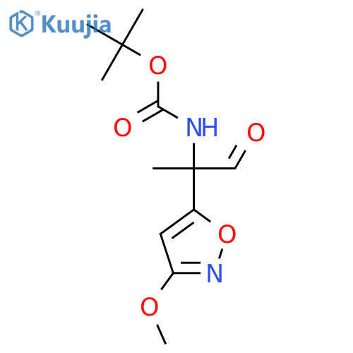 tert-butyl N-2-(3-methoxy-1,2-oxazol-5-yl)-1-oxopropan-2-ylcarbamate structure