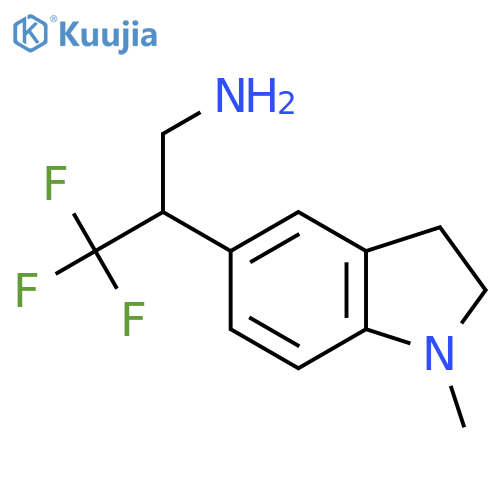 3,3,3-trifluoro-2-(1-methyl-2,3-dihydro-1H-indol-5-yl)propan-1-amine structure