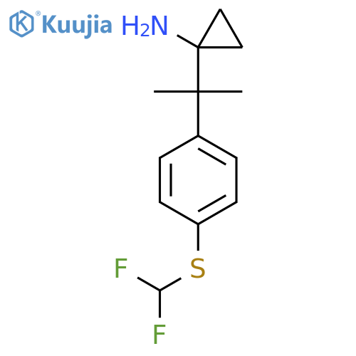 1-(2-{4-(difluoromethyl)sulfanylphenyl}propan-2-yl)cyclopropan-1-amine structure