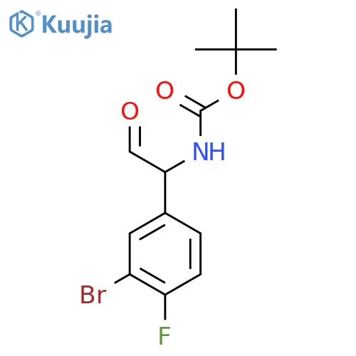 tert-butyl N-[1-(3-bromo-4-fluorophenyl)-2-oxoethyl]carbamate structure