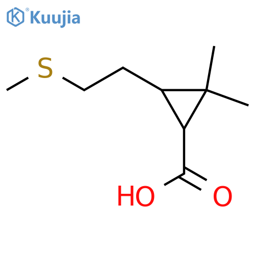 2,2-dimethyl-3-2-(methylsulfanyl)ethylcyclopropane-1-carboxylic acid structure