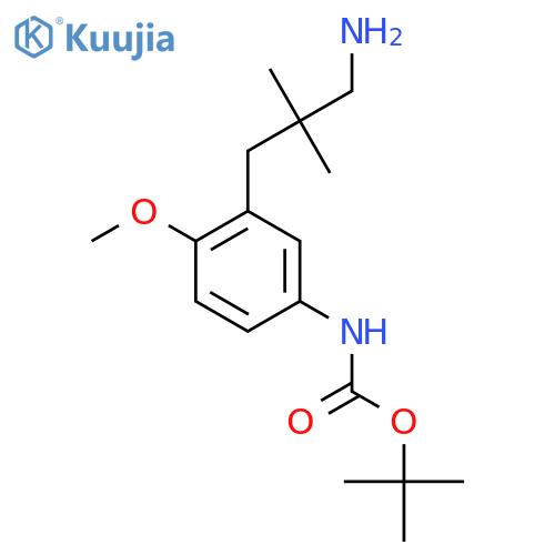 tert-butyl N-3-(3-amino-2,2-dimethylpropyl)-4-methoxyphenylcarbamate structure