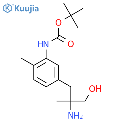 tert-butyl N-5-(2-amino-3-hydroxy-2-methylpropyl)-2-methylphenylcarbamate structure