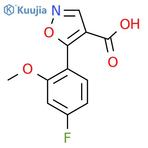 5-(4-Fluoro-2-methoxyphenyl)-1,2-oxazole-4-carboxylic acid structure
