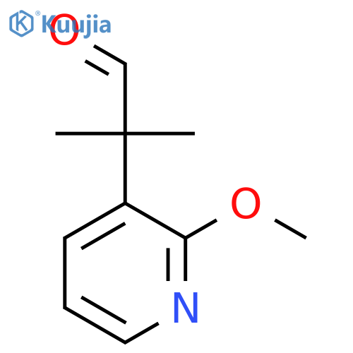 2-(2-methoxypyridin-3-yl)-2-methylpropanal structure