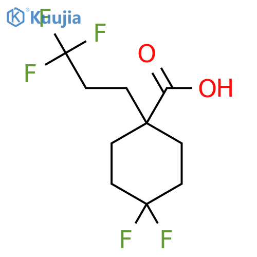 4,4-difluoro-1-(3,3,3-trifluoropropyl)cyclohexane-1-carboxylic acid structure