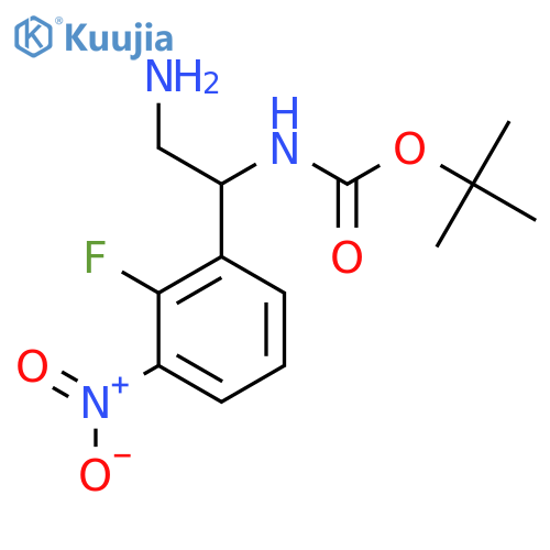 tert-butyl N-2-amino-1-(2-fluoro-3-nitrophenyl)ethylcarbamate structure