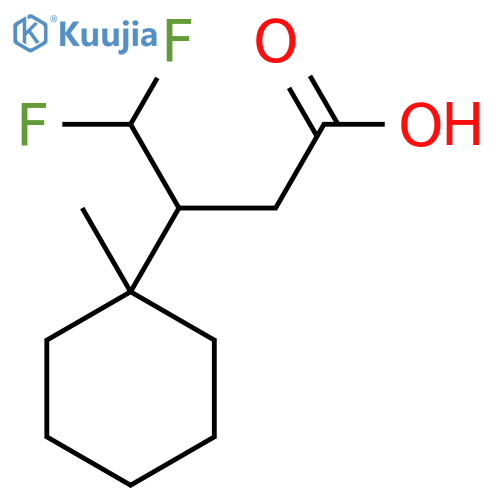 4,4-difluoro-3-(1-methylcyclohexyl)butanoic acid structure