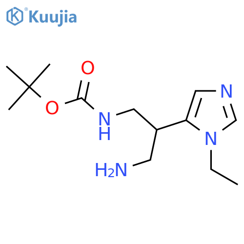 tert-butyl N-[3-amino-2-(1-ethyl-1H-imidazol-5-yl)propyl]carbamate structure