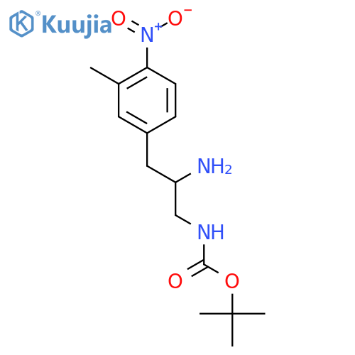 tert-butyl N-2-amino-3-(3-methyl-4-nitrophenyl)propylcarbamate structure