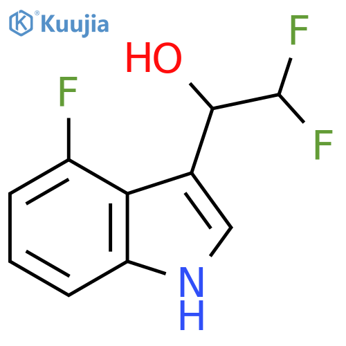2,2-difluoro-1-(4-fluoro-1H-indol-3-yl)ethan-1-ol structure