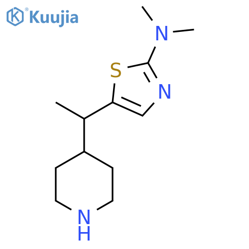 N,N-dimethyl-5-1-(piperidin-4-yl)ethyl-1,3-thiazol-2-amine structure