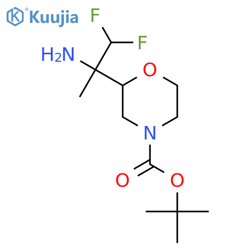 tert-butyl 2-(2-amino-1,1-difluoropropan-2-yl)morpholine-4-carboxylate structure