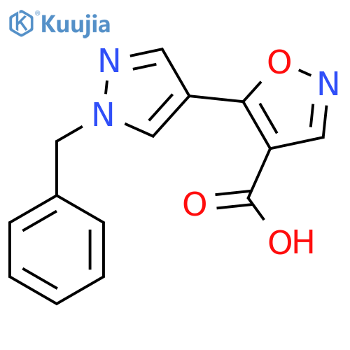 5-(1-benzyl-1H-pyrazol-4-yl)-1,2-oxazole-4-carboxylic acid structure