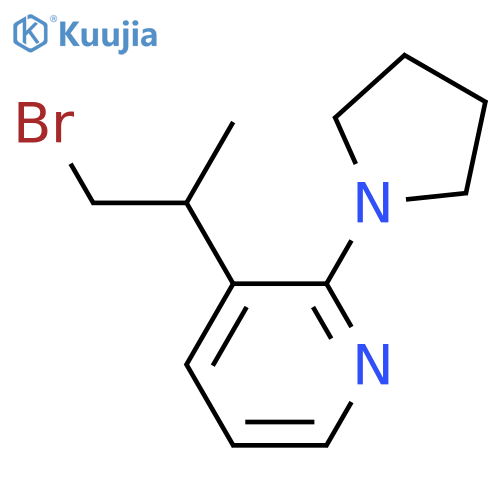 3-(1-bromopropan-2-yl)-2-(pyrrolidin-1-yl)pyridine structure