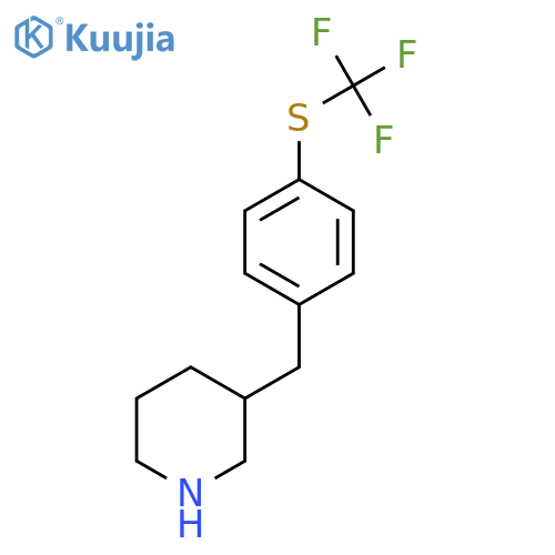 3-({4-(trifluoromethyl)sulfanylphenyl}methyl)piperidine structure