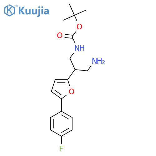 tert-butyl N-{3-amino-2-5-(4-fluorophenyl)furan-2-ylpropyl}carbamate structure