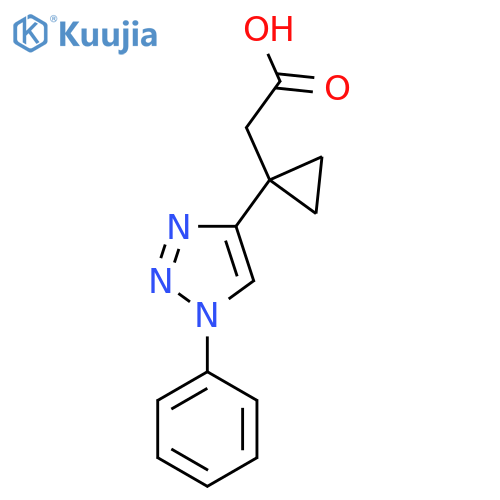 2-1-(1-phenyl-1H-1,2,3-triazol-4-yl)cyclopropylacetic acid structure
