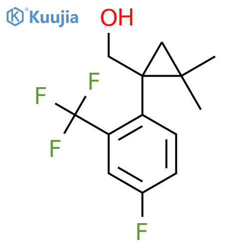 {1-4-fluoro-2-(trifluoromethyl)phenyl-2,2-dimethylcyclopropyl}methanol structure