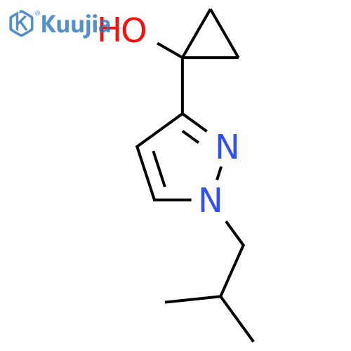 1-1-(2-methylpropyl)-1H-pyrazol-3-ylcyclopropan-1-ol structure
