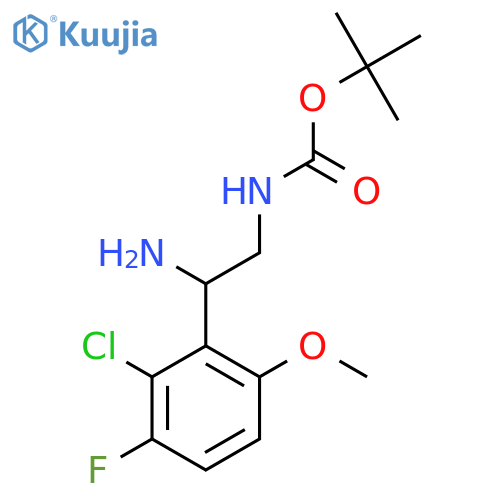 tert-butyl N-2-amino-2-(2-chloro-3-fluoro-6-methoxyphenyl)ethylcarbamate structure