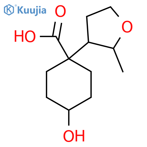 4-Hydroxy-1-(2-methyloxolan-3-yl)cyclohexane-1-carboxylic acid structure