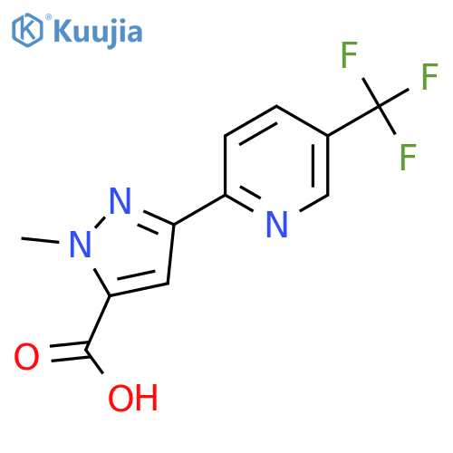 1-methyl-3-5-(trifluoromethyl)pyridin-2-yl-1H-pyrazole-5-carboxylic acid structure