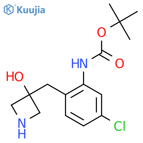tert-butyl N-{5-chloro-2-(3-hydroxyazetidin-3-yl)methylphenyl}carbamate structure