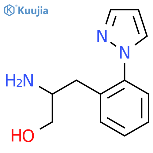 2-amino-3-2-(1H-pyrazol-1-yl)phenylpropan-1-ol structure