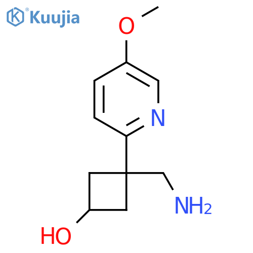 3-(aminomethyl)-3-(5-methoxypyridin-2-yl)cyclobutan-1-ol structure