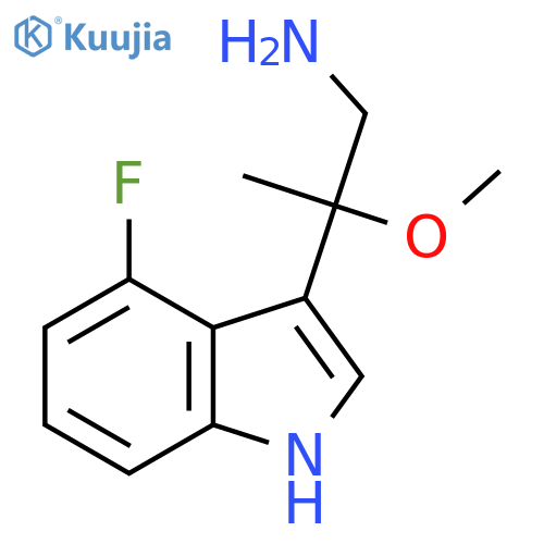 2-(4-fluoro-1H-indol-3-yl)-2-methoxypropan-1-amine structure
