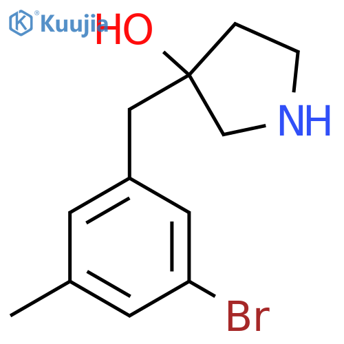 3-(3-bromo-5-methylphenyl)methylpyrrolidin-3-ol structure
