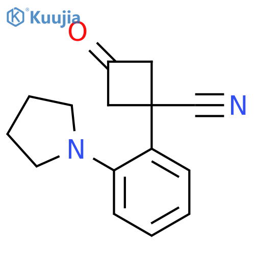 3-oxo-1-2-(pyrrolidin-1-yl)phenylcyclobutane-1-carbonitrile structure