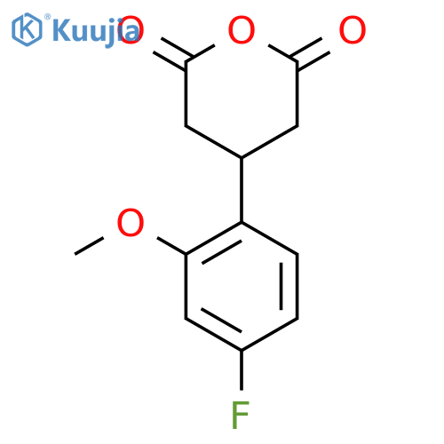 4-(4-fluoro-2-methoxyphenyl)oxane-2,6-dione structure
