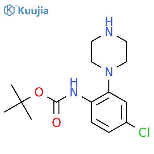 tert-butyl N-4-chloro-2-(piperazin-1-yl)phenylcarbamate structure
