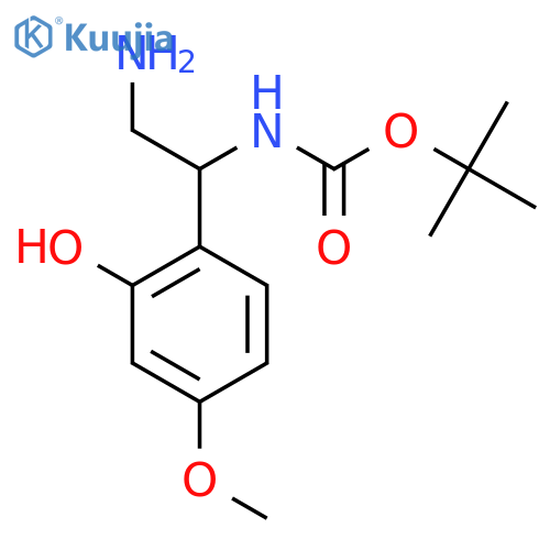 tert-butyl N-2-amino-1-(2-hydroxy-4-methoxyphenyl)ethylcarbamate structure