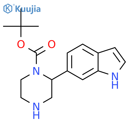 tert-butyl 2-(1H-indol-6-yl)piperazine-1-carboxylate structure