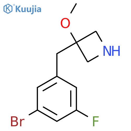 3-(3-bromo-5-fluorophenyl)methyl-3-methoxyazetidine structure