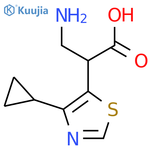3-Amino-2-(4-cyclopropyl-1,3-thiazol-5-yl)propanoic acid structure