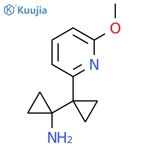 1-1-(6-methoxypyridin-2-yl)cyclopropylcyclopropan-1-amine structure