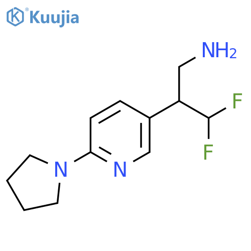 3,3-difluoro-2-6-(pyrrolidin-1-yl)pyridin-3-ylpropan-1-amine structure