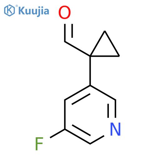 1-(5-fluoropyridin-3-yl)cyclopropane-1-carbaldehyde structure