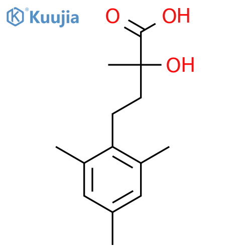 2-hydroxy-2-methyl-4-(2,4,6-trimethylphenyl)butanoic acid structure
