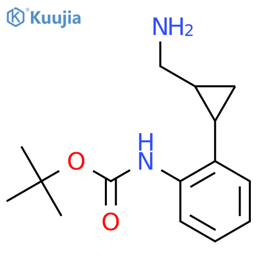 tert-butyl N-{2-2-(aminomethyl)cyclopropylphenyl}carbamate structure